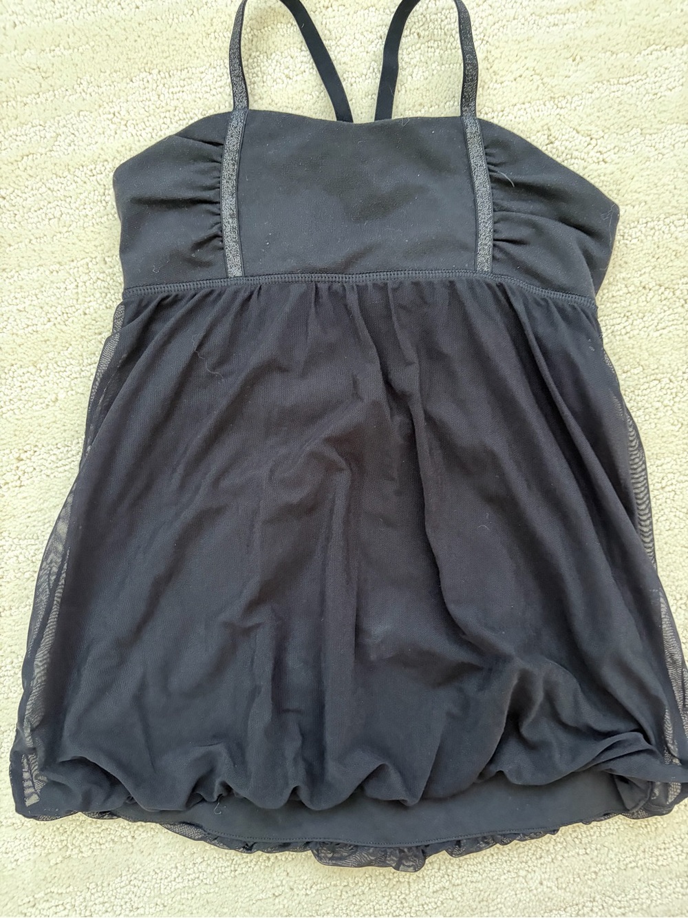 Ivivva Girl’s Black Sleeveless Bubble Hem Tank Top